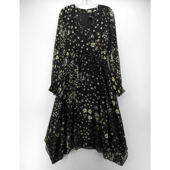 Karl Lagerfeld Dress 4 Wrap Fit & Flare Daisy Floral Zip Up Pockets - Picture 1 of 11